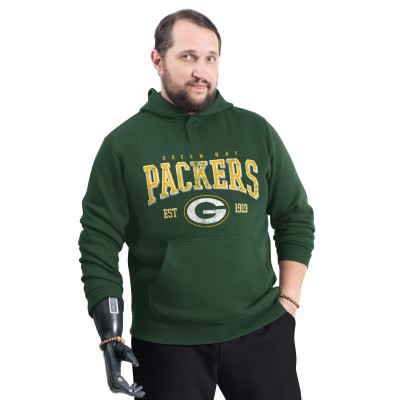 Толстовка Green Bay Packers G-III Sports by Carl Banks Green Adaptive Team Spirit Graphic Fleece