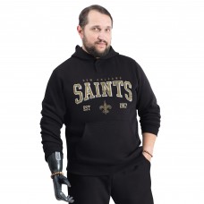 New Orleans Saints G-III Sports by Carl Banks Black Adaptive Team Spirit Graphic Fleece Pullover Hoodie