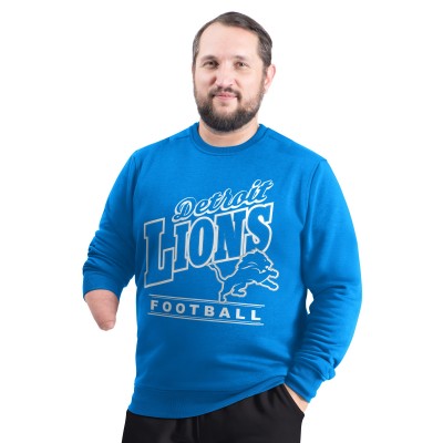 Кофта Detroit Lions G-III Sports by Carl Banks Blue Adaptive Headliner Team Name Graphic Fleece