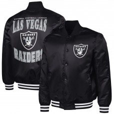 Las Vegas Raiders G-III Sports by Carl Banks Black Adaptive Team Graphic Satin Full-Snap Varsity Jacket