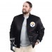 Pittsburgh Steelers G-III Sports by Carl Banks Black Adaptive Team Graphic Satin Full-Snap Varsity Jacket