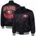 San Francisco 49ers G-III Sports by Carl Banks Black Adaptive Team Graphic Satin Full-Snap Varsity Jacket