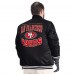 San Francisco 49ers G-III Sports by Carl Banks Black Adaptive Team Graphic Satin Full-Snap Varsity Jacket