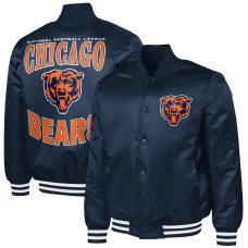 Рубашка Chicago Bears G-III Sports by Carl Banks Navy Adaptive Team Graphic Satin Varsity Jacket