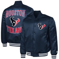 Куртка на кнопках Houston Texans G-III Sports by Carl Banks Navy Adaptive Team Graphic Satin
