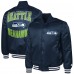 Seattle Seahawks G-III Sports by Carl Banks College Navy Adaptive Team Graphic Satin Full-Snap Varsity Jacket