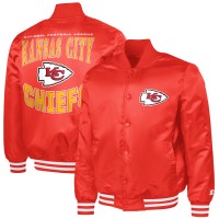 Kansas City Chiefs G-III Sports by Carl Banks Red Adaptive Team Graphic Satin Full-Snap Varsity Jacket