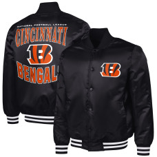 Рубашка Cincinnati Bengals G-III Sports by Carl Banks Black Adaptive Team Graphic Satin Varsity Jacket