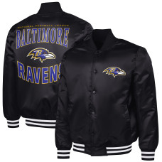 Куртка Baltimore Ravens G-III Sports by Carl Banks Black Adaptive Team Graphic Satin Full-Snap Varsity Куртка Baltimore Ravens G-III Sports by Carl Banks Black Adaptive Team Graphic Satin Full-Snap Varsity