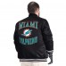 Miami Dolphins G-III Sports by Carl Banks Black Adaptive Team Graphic Satin Full-Snap Varsity Jacket