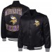 Minnesota Vikings G-III Sports by Carl Banks Black Adaptive Team Graphic Satin Full-Snap Varsity Jacket