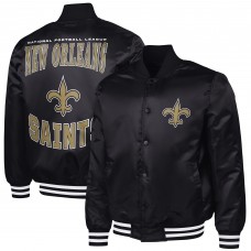 New Orleans Saints G-III Sports by Carl Banks Black Adaptive Team Graphic Satin Full-Snap Varsity Jacket New Orleans Saints G-III Sports by Carl Banks Black Adaptive Team Graphic Satin Full-Snap Varsity Jacket