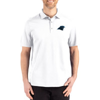 Поло Carolina Panthers Cutter & Buck White Big & Tall Advantage Refresh Epic Confidence Recycled Tri-Blend Pique