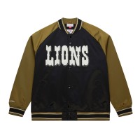 Куртка на кнопках Detroit Lions Mitchell & Ness Olive/Black Vintage Logo Double Clutch Satin Raglan