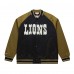 Куртка на кнопках Detroit Lions Mitchell & Ness Olive/Black Vintage Logo Double Clutch Satin Raglan