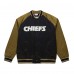 Kansas City Chiefs Mitchell & Ness Olive/Black Vintage Logo Double Clutch Satin Raglan Full-Snap Jacket