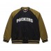 Куртка на кнопках Green Bay Packers Mitchell & Ness Olive/Black Vintage Logo Double Clutch Satin Raglan