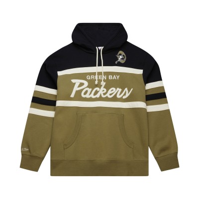 Толстовка Green Bay Packers Mitchell & Ness Olive Vintage Logo Head Coach