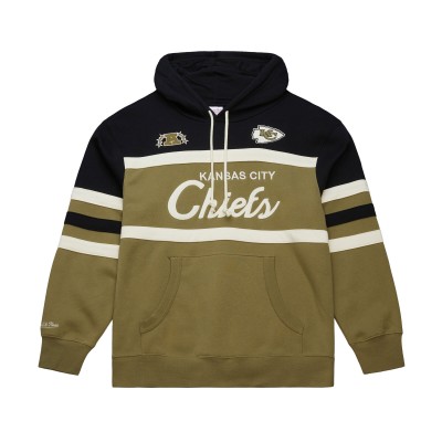 Kansas City Chiefs Mitchell & Ness Olive Vintage Logo Head Coach Hoodie