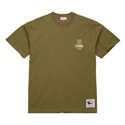 Футболка Detroit Lions Mitchell & Ness Olive Vintage Logo Premium