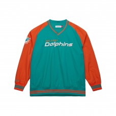 Miami Dolphins Mitchell & Ness Aqua Raglan Jacket