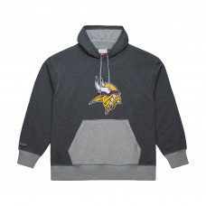 Minnesota Vikings Mitchell & Ness Heather Black Legacy Collection Raglan Fleece Hoodie