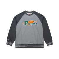 Кофта Green Bay Packers Mitchell & Ness Heather Gray Vintage Logo Legacy Collection Raglan Fleece