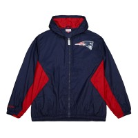 New England Patriots Mitchell & Ness Navy Playmaker Full-Zip Windbreaker Jacket