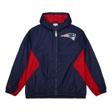 New England Patriots Mitchell & Ness Navy Playmaker Full-Zip Windbreaker Jacket