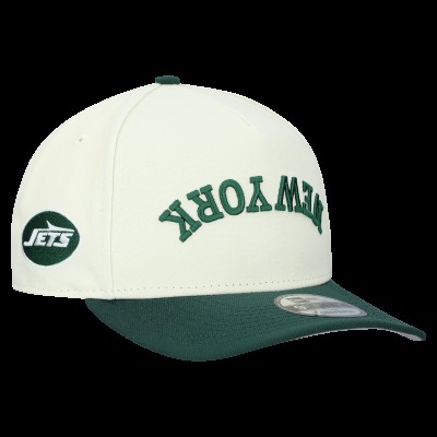 Бейсболка New York Jets New Era Cream Upside Down 9FIFTY A-Frame Snapback
