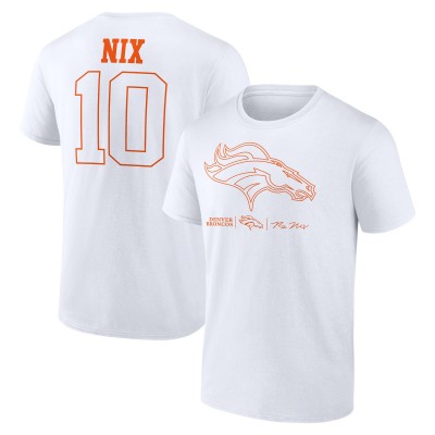 Футболка Denver Broncos Bo Nix White Outline Player