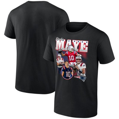 New England Patriots Drake Maye Black Notorious T-Shirt