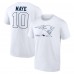 New England Patriots Drake Maye White Outline Player T-Shirt New England Patriots Drake Maye White Outline Player T-Shirt
