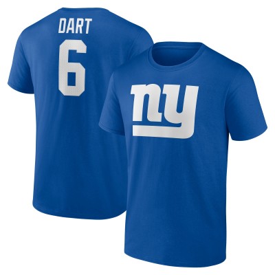New York Giants Jaxson Dart Royal Icon Player Name & Number T-Shirt