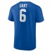 New York Giants Jaxson Dart Royal Icon Player Name & Number T-Shirt