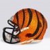 JaMarr Chase Cincinnati Bengals Autographed Fanatics Authentic Swarovski Crystal Riddell Speed Mini Helmet - Art by Rock On Sports