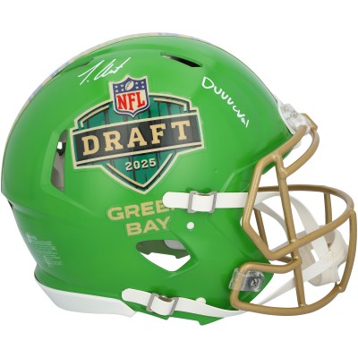 Travis Hunter Jacksonville Jaguars Autographed Fanatics Authentic Riddell 2025 NFL Draft Speed Authentic Helmet with DUUUUVAL Inscription