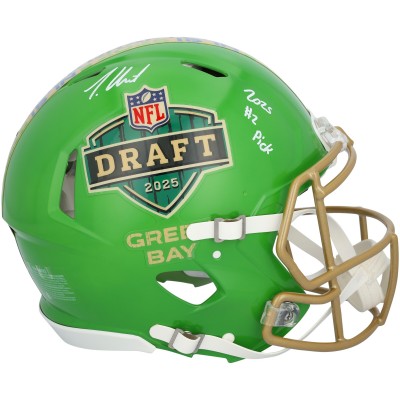 Travis Hunter Jacksonville Jaguars Autographed Fanatics Authentic Riddell 2025 NFL Draft Speed Authentic Helmet with 2025 #2 Pick Inscription