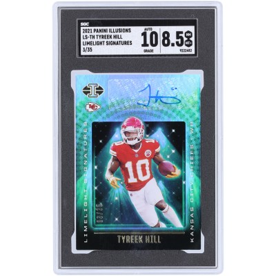Tyreek Hill Kansas City Chiefs Autographed 2021 Panini Illusions Limelight Sigs #LS-TH #3/35 SGC Authenticated 8.5/10 Card