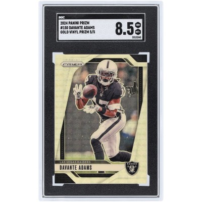 Davante Adams Las Vegas Raiders 2024 Panini Prizm Gold Vinyl Prizm #150 #5/5 SGC Authenticated 8.5 Card