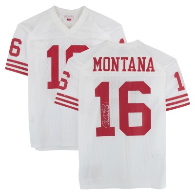 Joe Montana San Francisco 49ers Autographed Fanatics Authentic White Mitchell & Ness Authentic Jersey with Comeback Kid! Inscription
