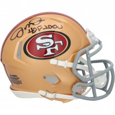 Joe Montana San Francisco 49ers Autographed Fanatics Authentic Riddell Speed Mini Helmet with HOF 2000 Inscription