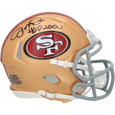 Joe Montana San Francisco 49ers Autographed Fanatics Authentic Riddell Speed Mini Helmet with HOF 2000 Inscription