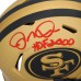 Joe Montana San Francisco 49ers Autographed Fanatics Authentic Riddell Rave Speed Mini Helmet with HOF 2000 Inscription