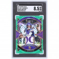 J.J. McCarthy Minnesota Vikings 2024 Panini Select Green Prizm Rookie Swatches Team Logo Dual-Color Relic #RS-JMY #4/5 SGC Authenticated 8.5 Rookie Card