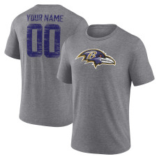 Именная футболка Baltimore Ravens Gray Heritage Name & Number Tri-Blend