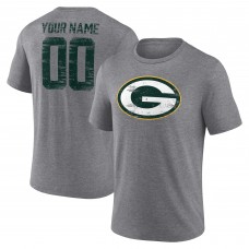 Футболка Green Bay Packers Gray Heritage Custom Name & Number Tri-Blend