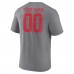 Kansas City Chiefs Gray Heritage Custom Name & Number Tri-Blend T-Shirt