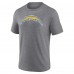 Los Angeles Chargers Gray Heritage Custom Name & Number Tri-Blend T-Shirt