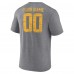 Los Angeles Chargers Gray Heritage Custom Name & Number Tri-Blend T-Shirt